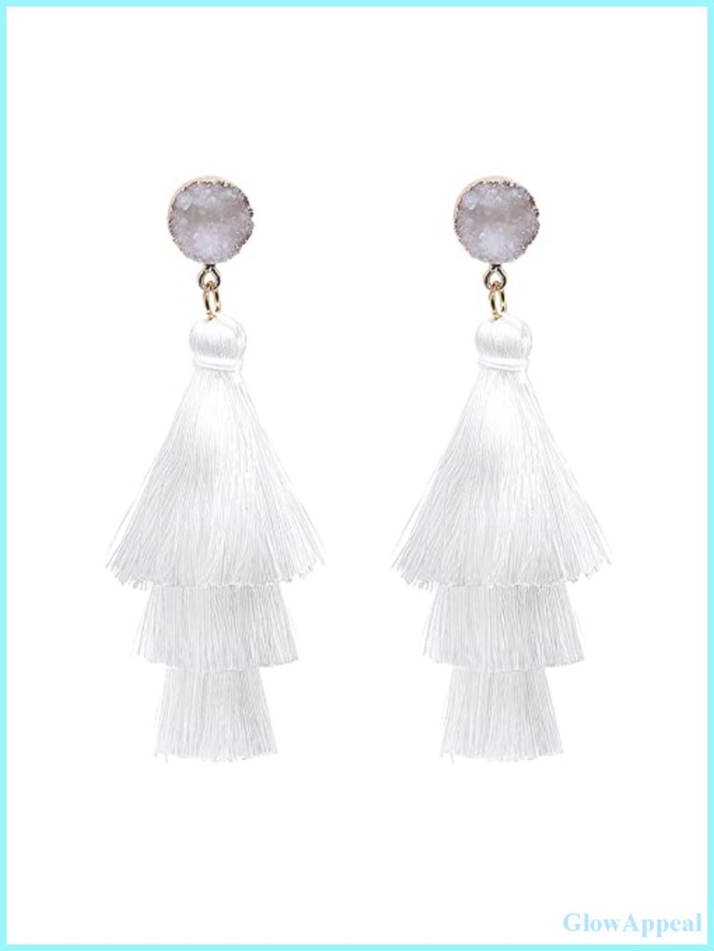 Boho Tassel Drop Earrings for Women, Clip On Fringe Dangle Jewelry